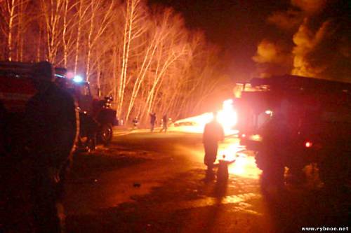 Вчера ночью в Рыбновском районе на М5 «Урал» сгорел бензовоз