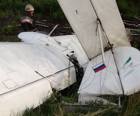 В Рязанской области упавший легкомоторный самолет задел ЛЭП