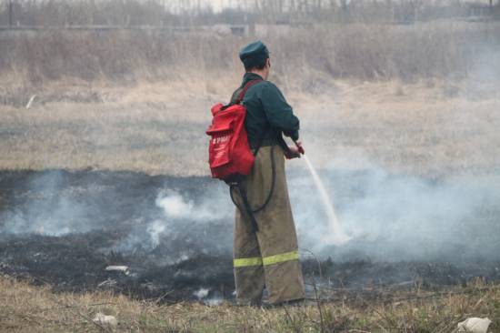 Близ ФСК «Звезда» устранен пожар сухой травы