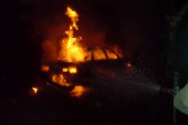 В Рыбновском раойне сгорел автомобиль