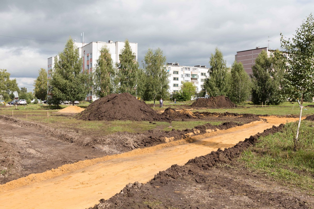 В Рыбном началось строительство парка на ул. Большой
